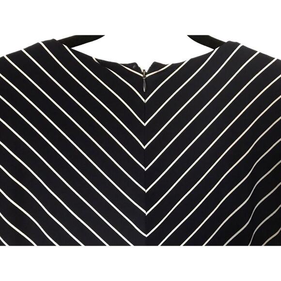 Lauren Ralph Lauren Dress Size 6 Blue White Striped 3/4 Sleeve V-Neck Faux Wrap - Picture 7 of 14